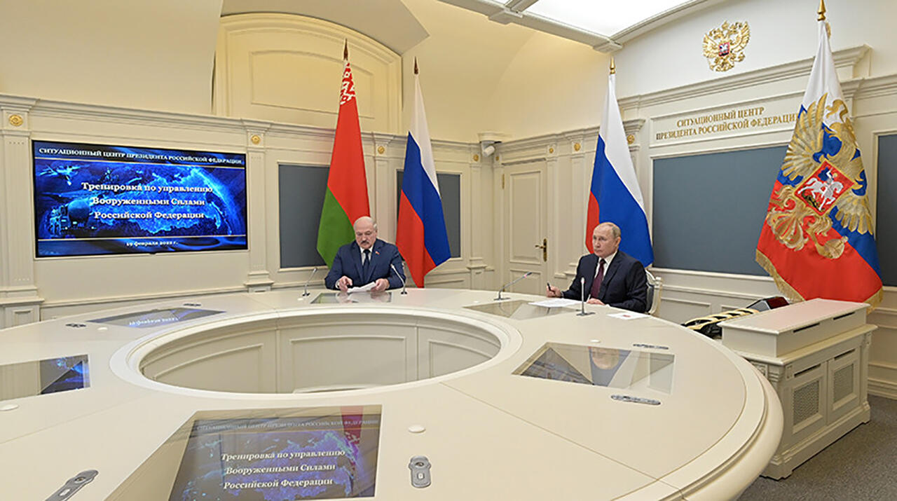 Александр Лукашенко и Владимир Путин. Фото пресс-службы Президента РФ - БЕЛТА