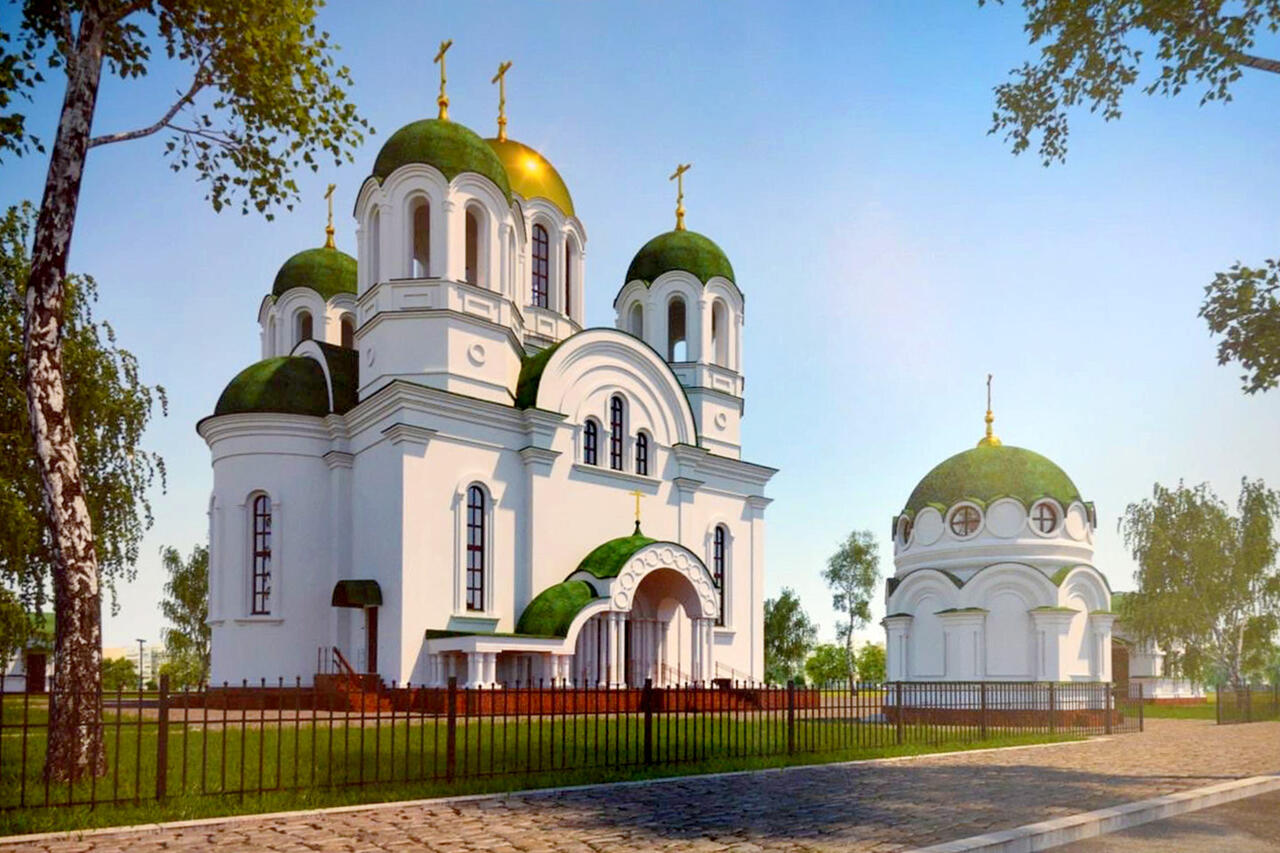 Изображение-макет. Все пять куполов будут золотыми